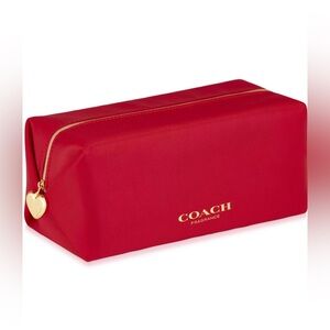 Coach Scarlet Cosmetic Pouch with Gold Accents